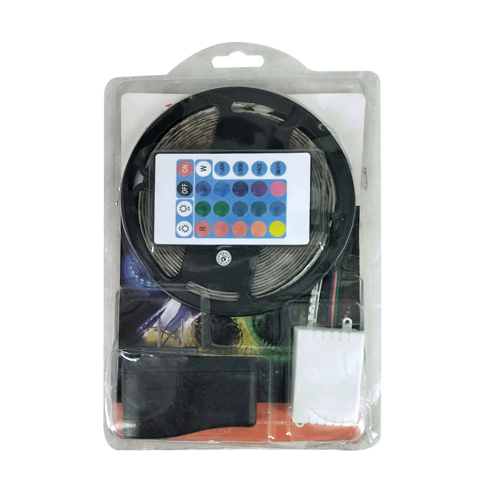 Tira led rgb con 270 luces, 5 mt + control remoto / on teck / 12263