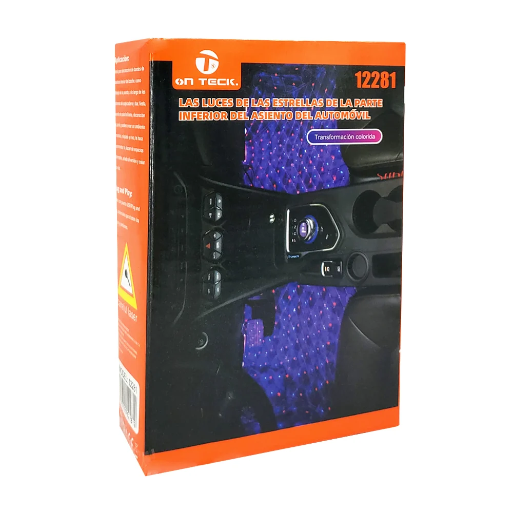 Serie de 4 perlas adhesivas con luz led para la parte inferior del coche con interfaz usb 5v / on teck / 12281