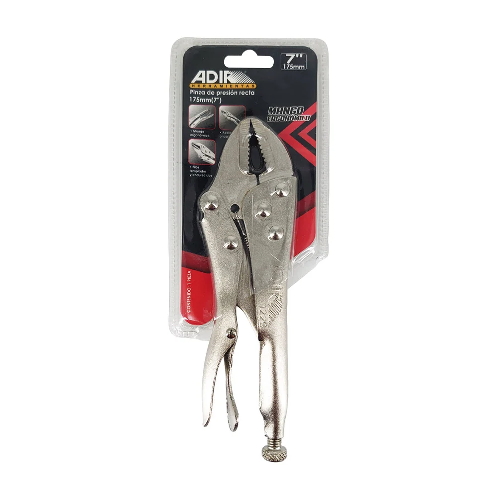 Pinza de presión metálica 7 pulgadas con mango ergonómico / adir herramientas / 1229