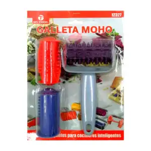 Rodillo de plástico, cortador de masa de galletas + 2 cabezales inter…