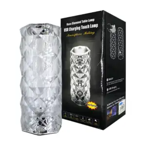 Lámpara decorativa táctil en forma de jarrón cristal con luces rgb in…