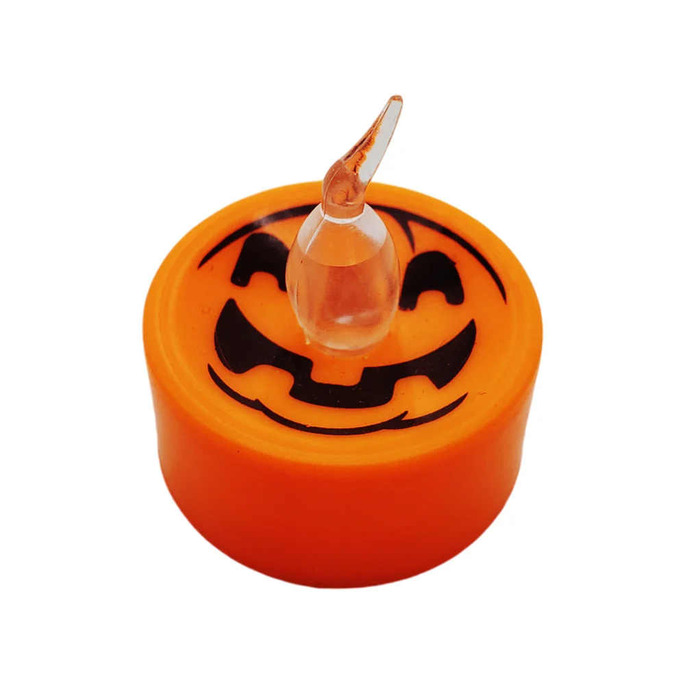 1pza Mini lámpara decorativa tipo vela con diseño de halloween y lus led rgb, 4cm, variedad de modelos