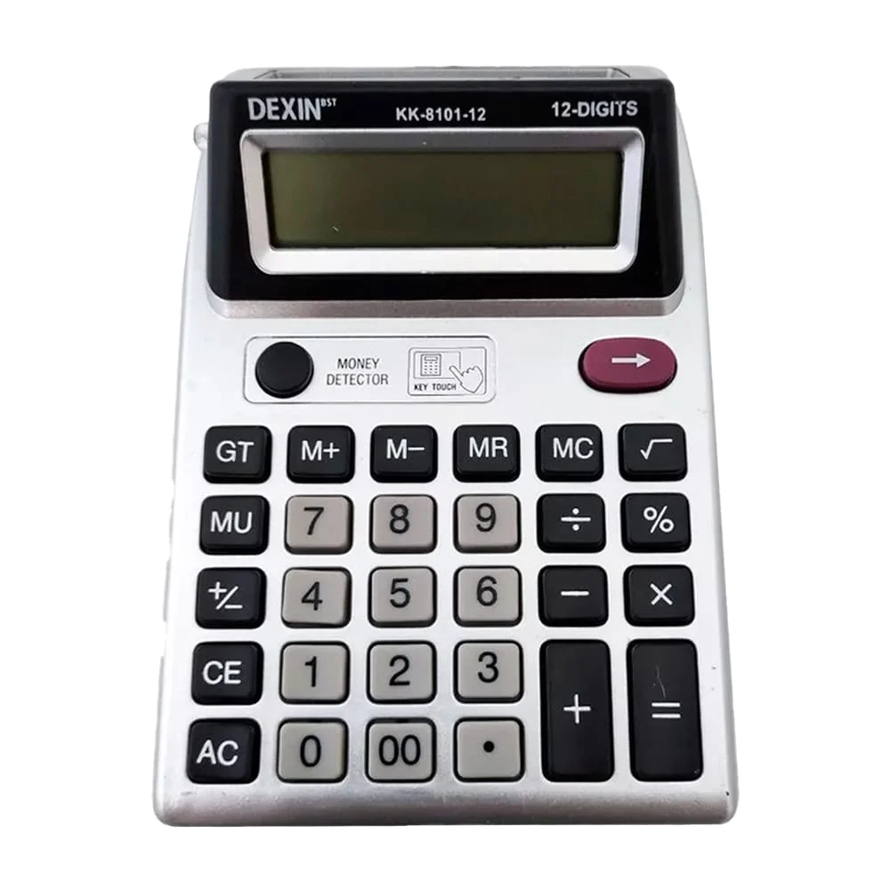 Calculadora digital electrónica con 12 dígitos, dos pantallas y display grande / dexin bst / 12524