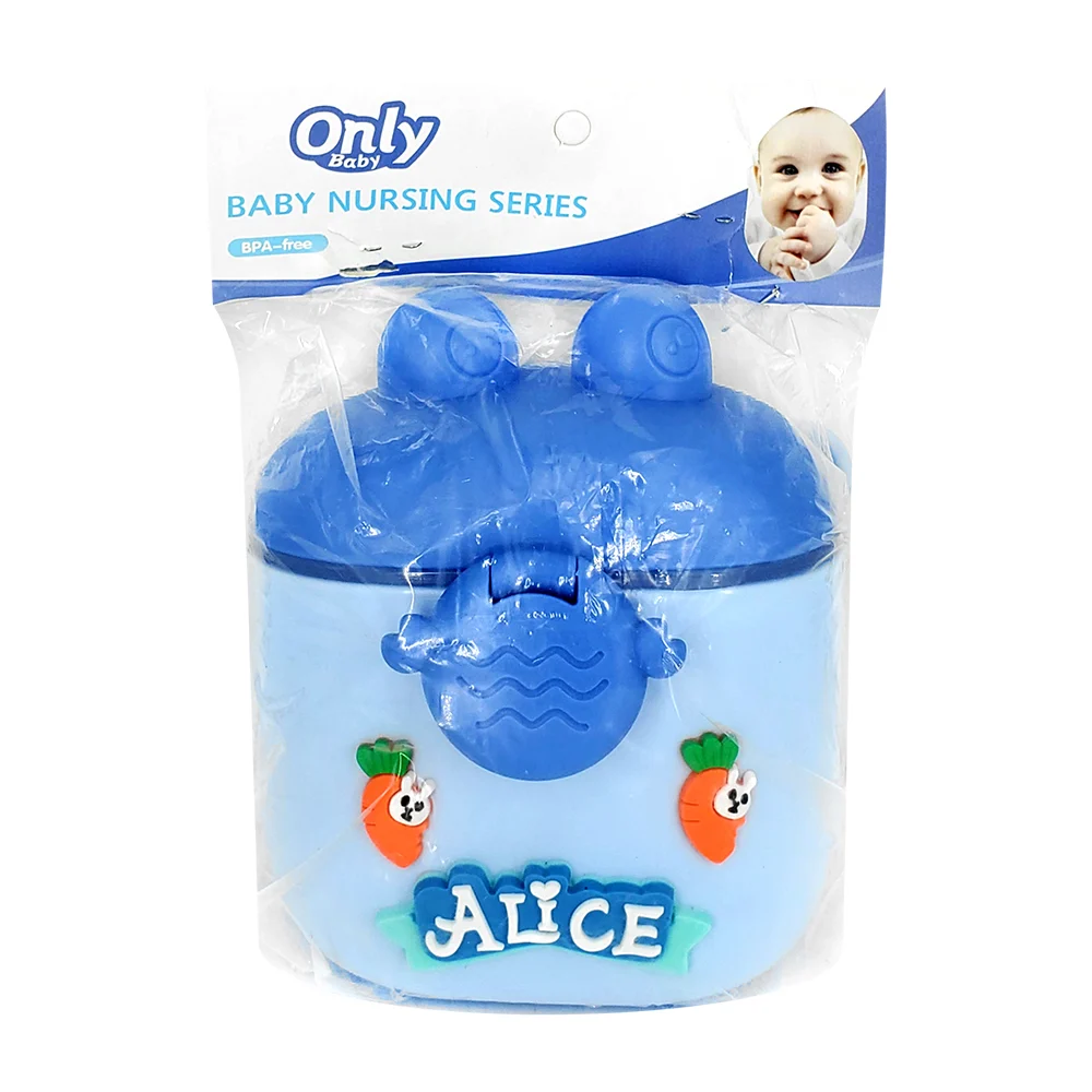 Dispensador / contenedor de formula-leche en polvo con diseño de cangrejo con figuras + cuchara para bebés / baby nursing series