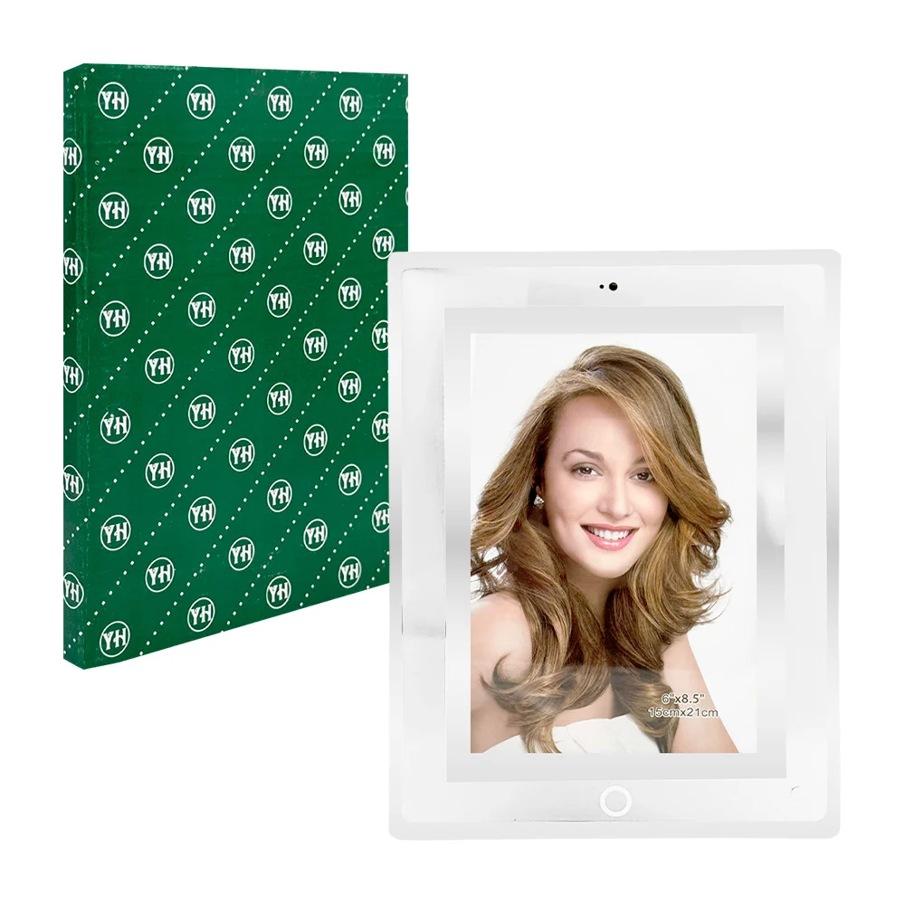 Portarretrato de vidrio con doble marco plateado de 15x21 cm - 6x8.5in / 126p