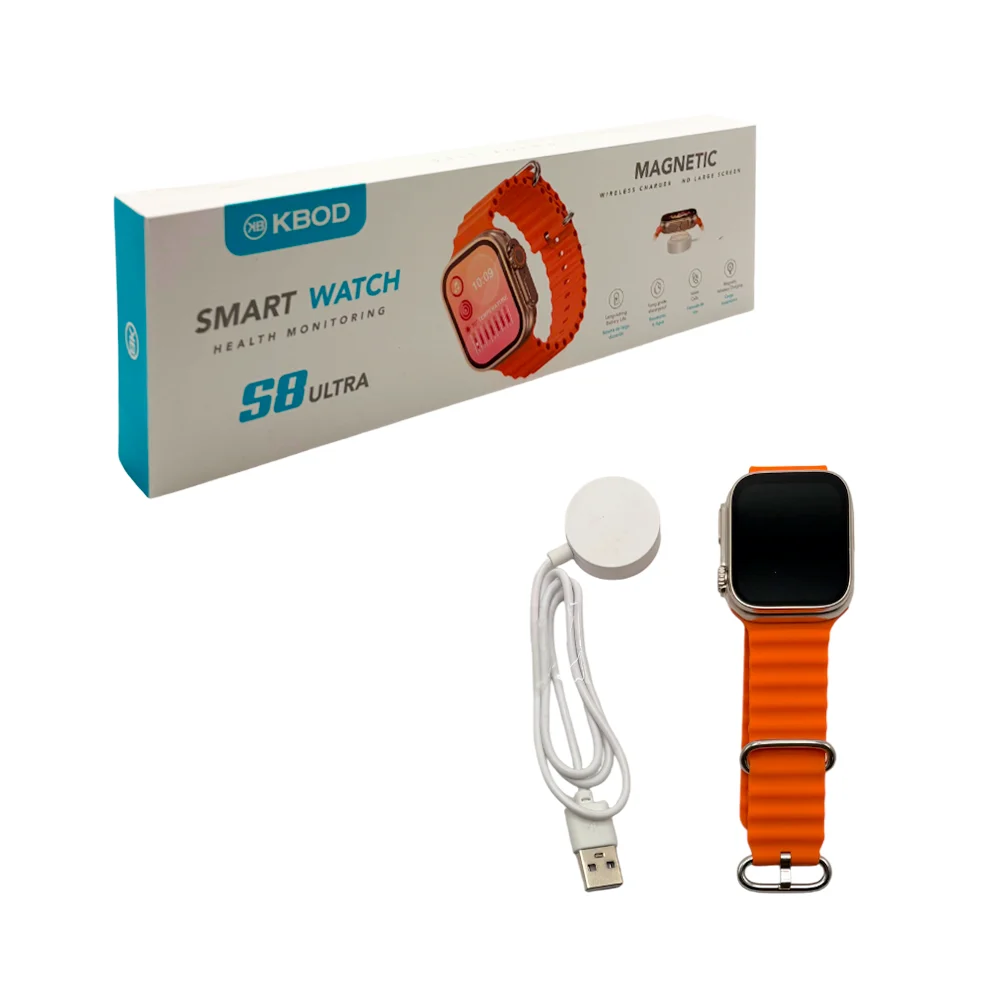 Smartwatch kbod recargable, con 1 correa de silicona flexible, ajustable, resistencia al agua, carga magnética y cargador, variedad de funciones / kbod / s8 ultra / enjoy life