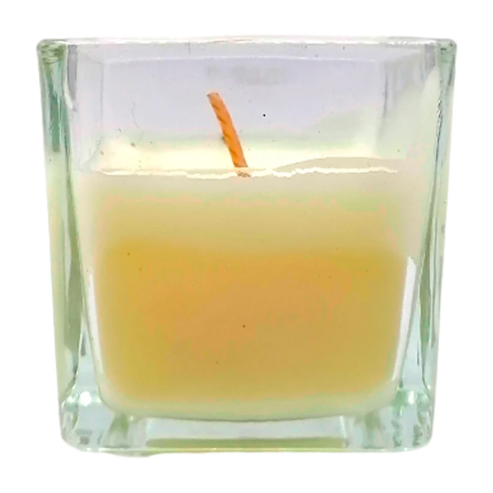 1pza Vela de cera con aroma y veladora de vidrio, 4.5x5cm, variedad de colores / 13141