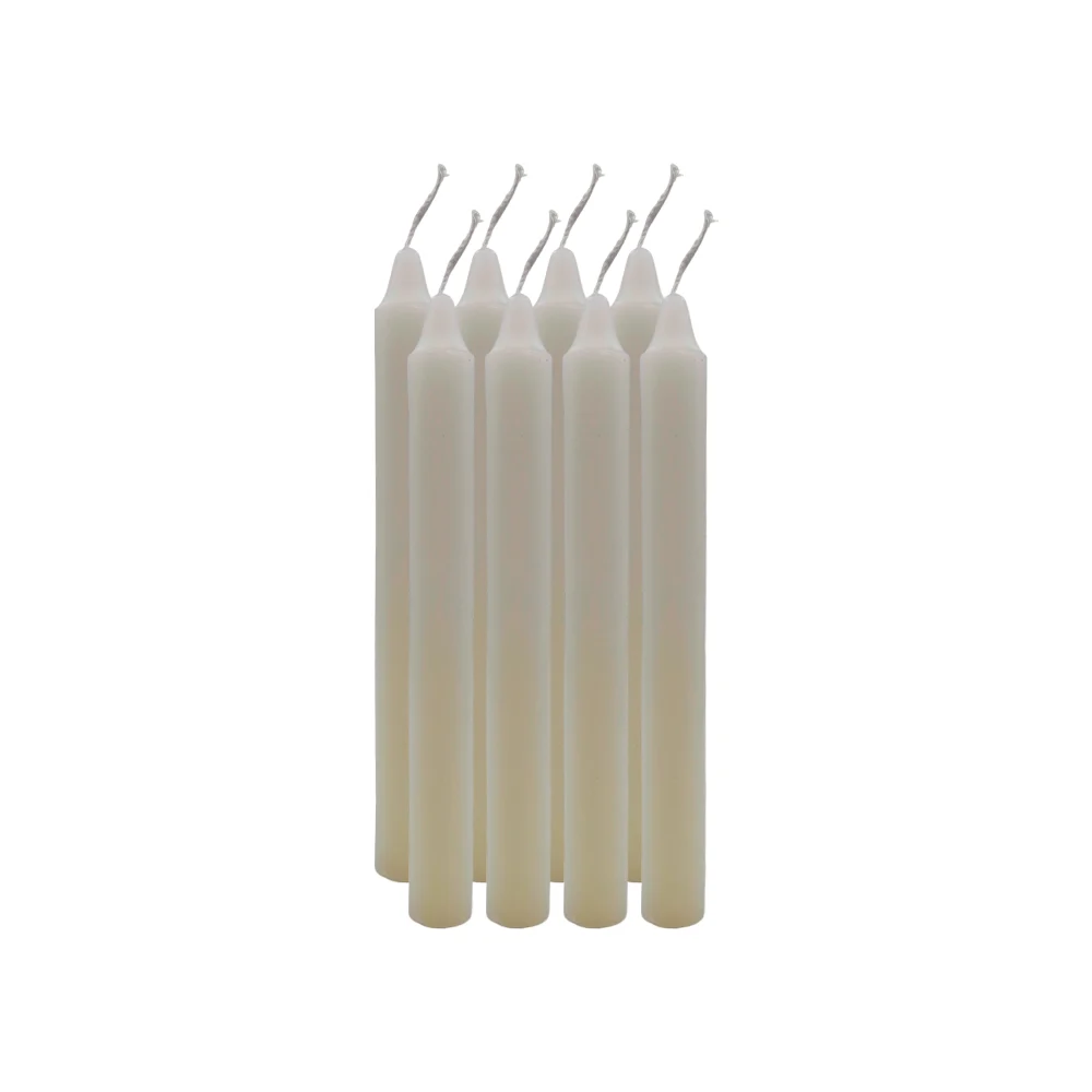 Paquete con 8 velas de cera largas en color blanco, 1.6x19cm /candles / 13144