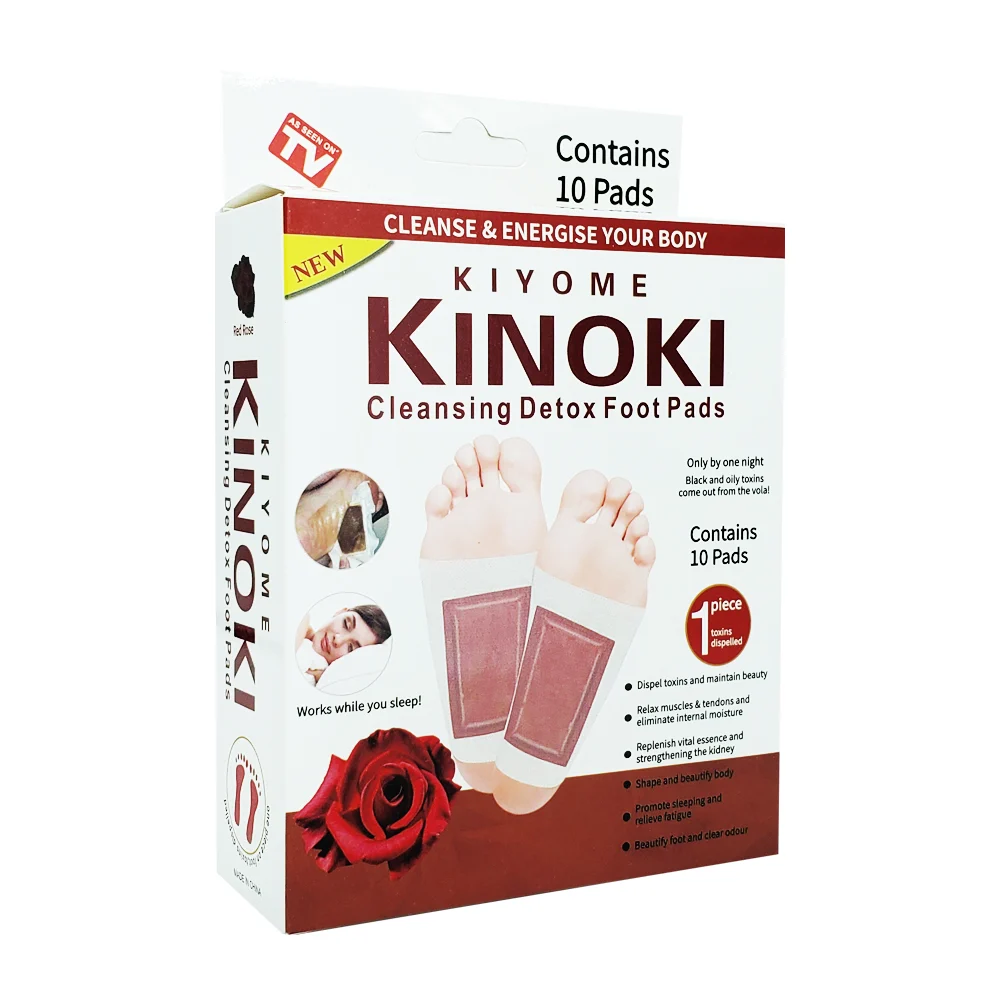 Caja con 10 parches desintoxicantes para pies a base de rosas / kiyome kinoki