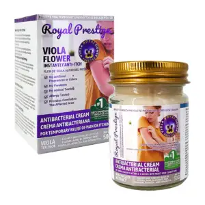 Crema antibacterial con flor de viola para alivio temporal del dolor …