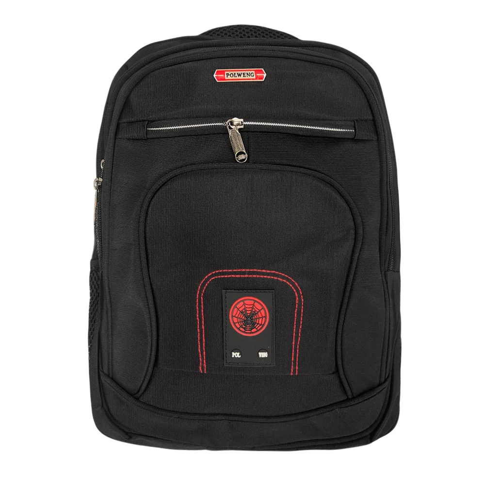 Mochila polweng rígida con 4 compartimentos + 1 oculto y parche de telaraña