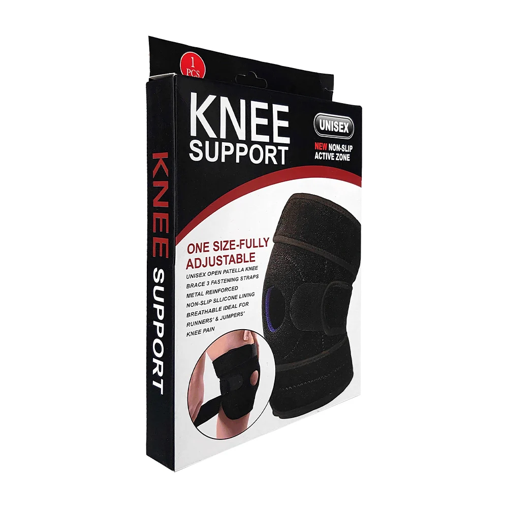Rodillera ortopédica con forro de silicón antideslizante, 3 correas de sujeción y reforzada con metal / knee support / 14049