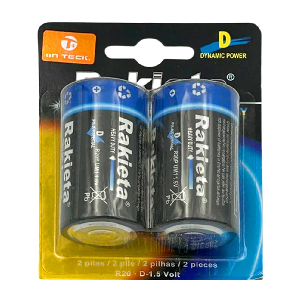 Blíster 2 baterías pilas r20p rakieta de 1.5v / g509-049 / 14189