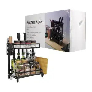 Organizador / escurridor metálico para cocina con 2 niveles, ganchos …