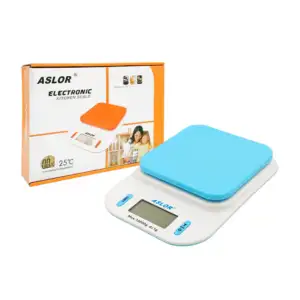 Báscula mediana de plástico bicolor para cocina, con pantalla led, in…