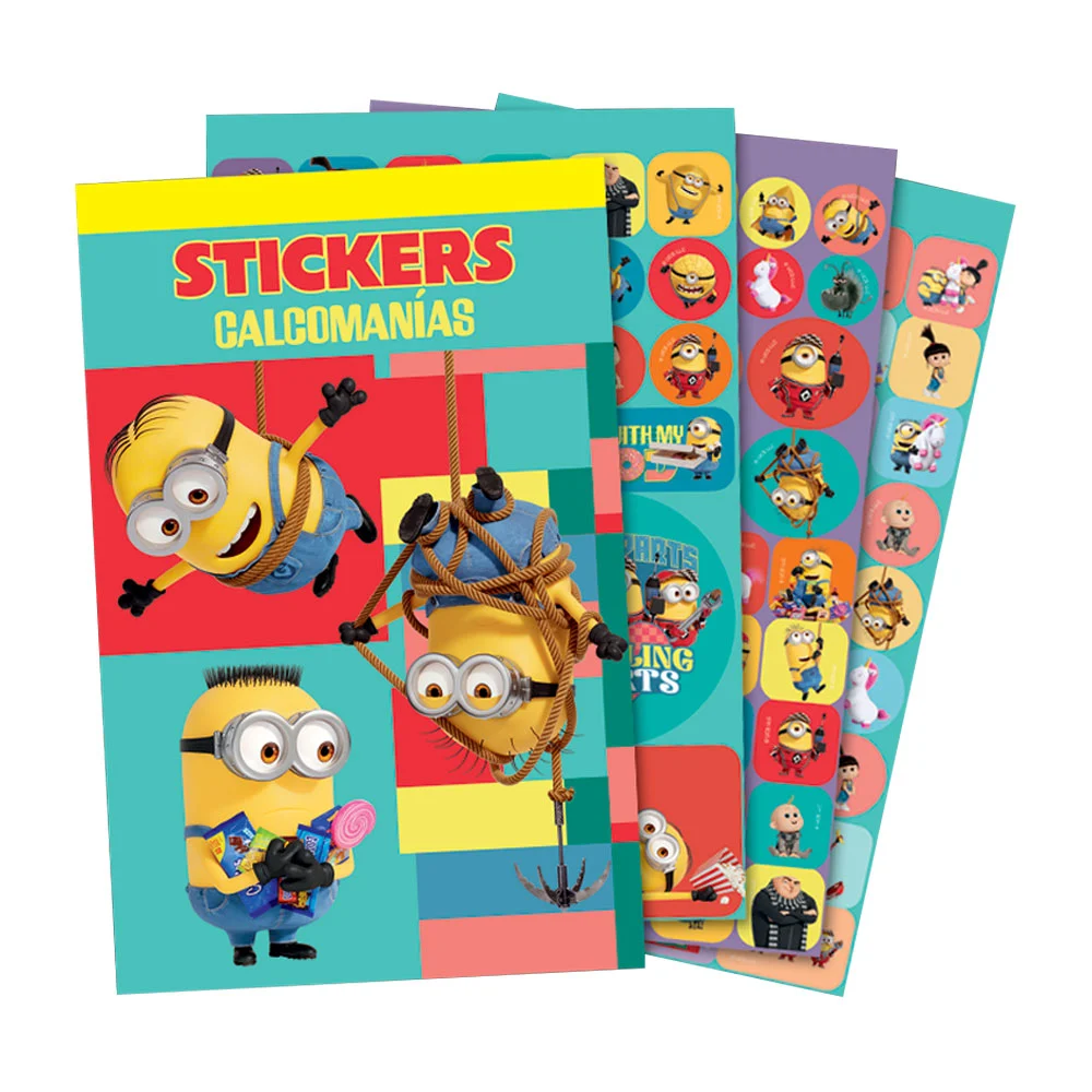 Block de stickers calcomanías granmark con diseño de personajes minions