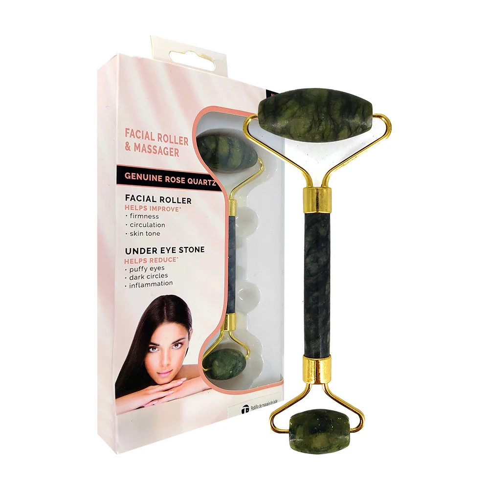 Masajeador / rodillo facial con doble punta de jade / facial roller & massager / 15456 / dhm002 / pabibrow
