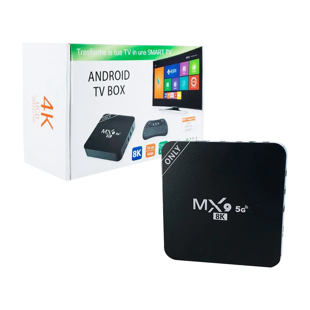 Dispositivo android tv box inteligente mx9 wifi de 5g y 8k / 15664