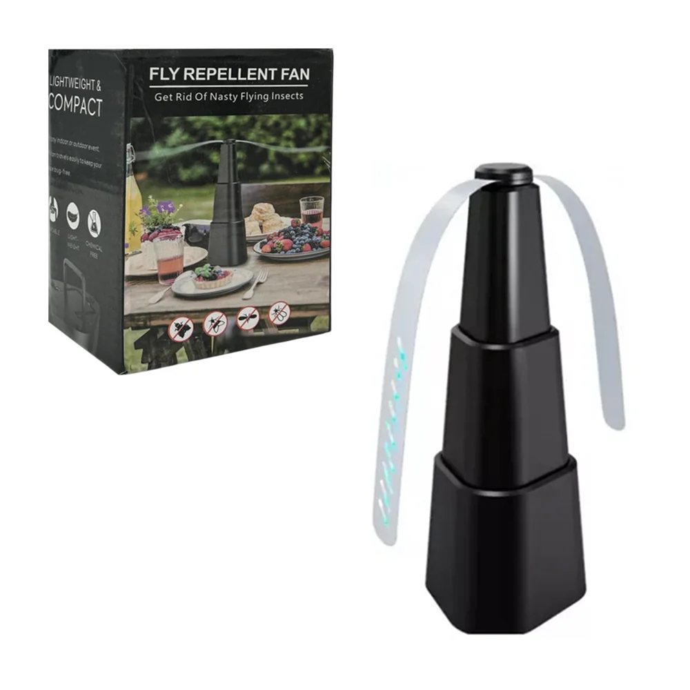 Ventilador portátil repelente de insectos con cuchillas holográficas, 24cm / fly repellent fan / 15670