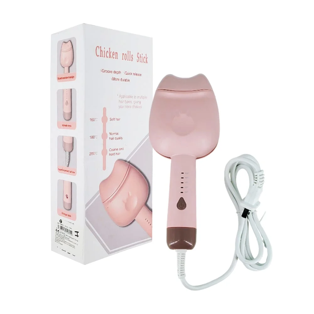 Plancha waflera para hacer ondas en el cabello con diseño de gato, variedad de colores / chicken roll stick