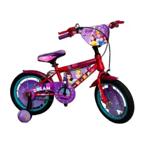 Bicicleta infantil metálica con diseño de princesas y dos rueditas / …
