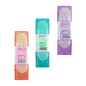 1pza Borrador goma de borrar blanca 4b retráctil doble punta con tapa…