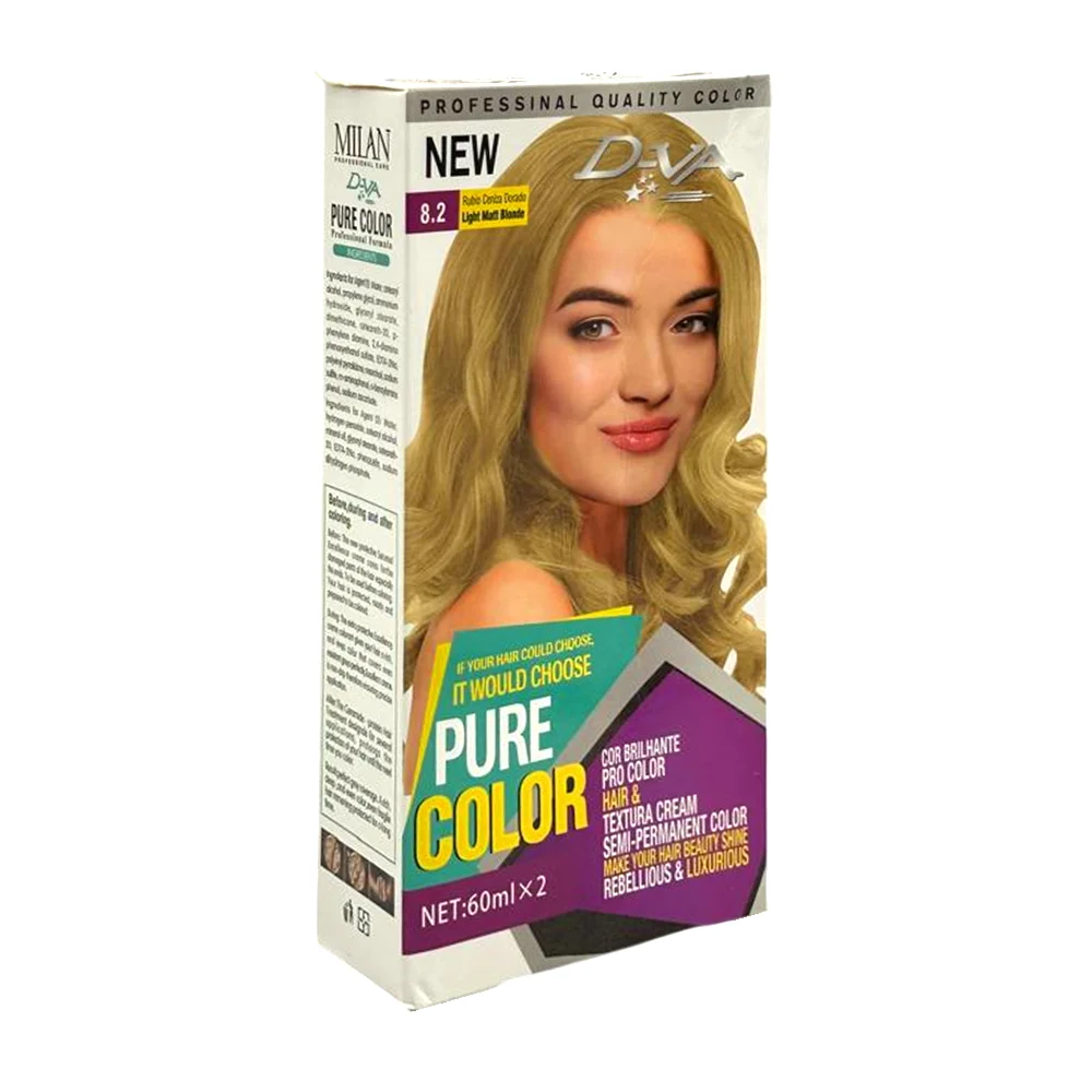 Tinte profesional semipermanente color rubio dorado para el cabello, 60ml / diva pure color