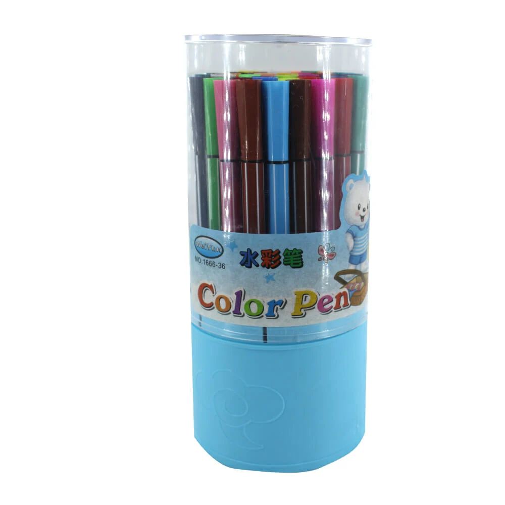 Paquete con 36 plumones marcadores weiyun delgados de colores / 1666-36 color pen