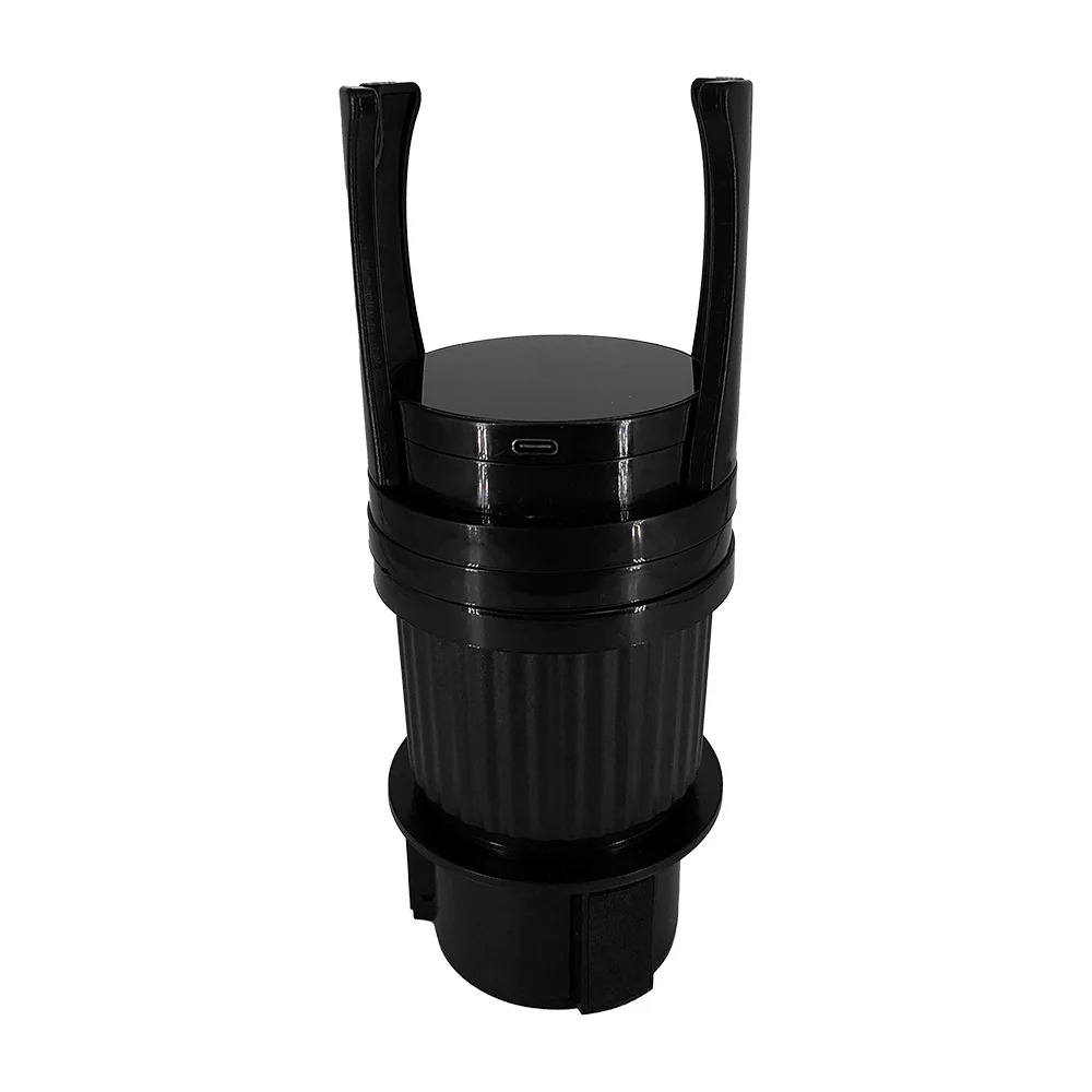 Soporte multifuncional / portavasos con 3 compartimientos y cargador inalámbrico de celular para automóvil / multi-function holder / 16714