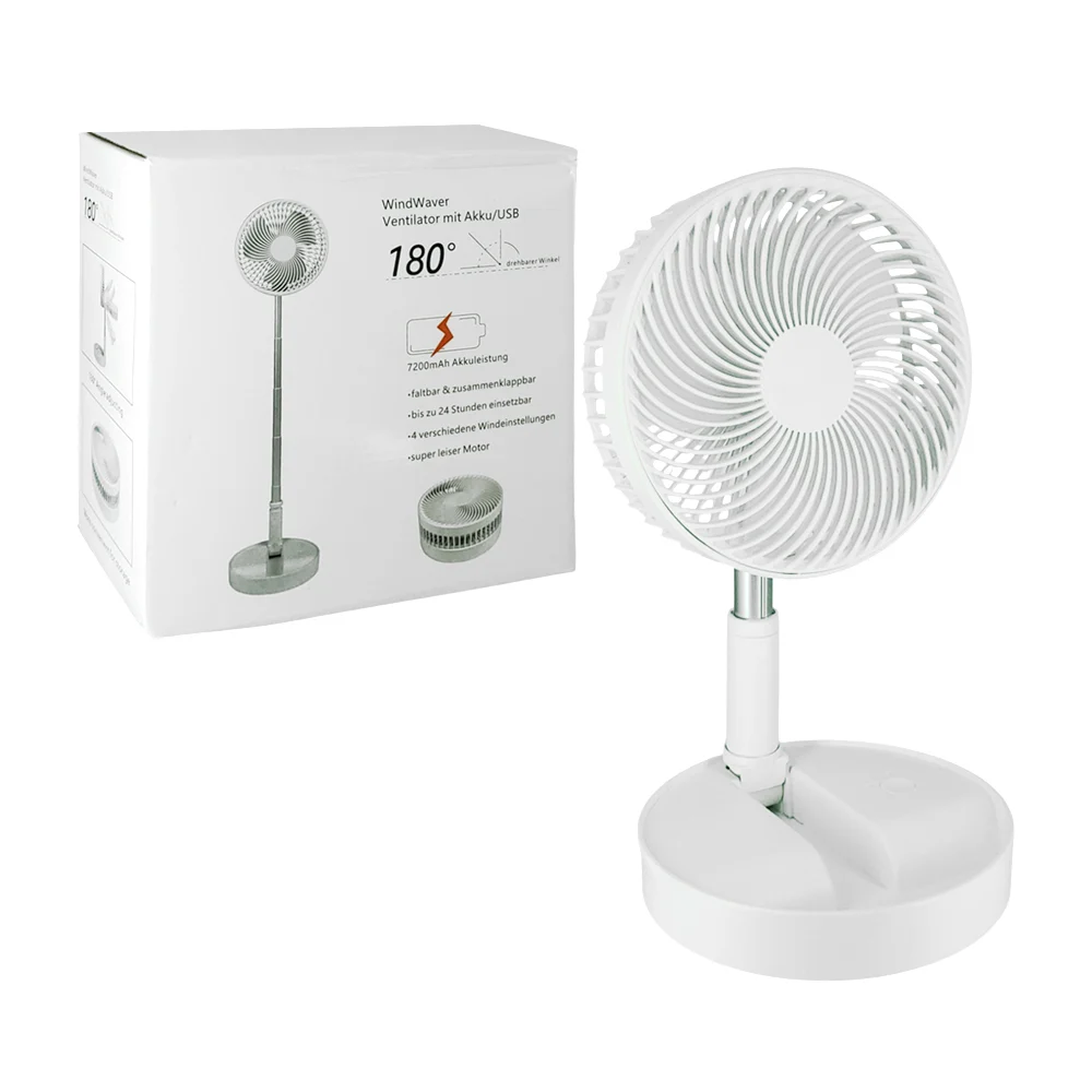1pza Ventilador circular plegable, ajustable, con base de plástico, 3 velocidades y desplegable hasta 72 cm, variedad de usos / on teck / 16851
