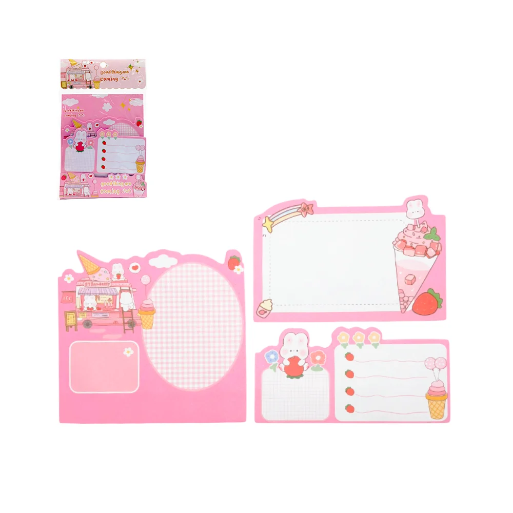 Blíster de notas adhesivas con estampado de conejo kawaii / xx-1705