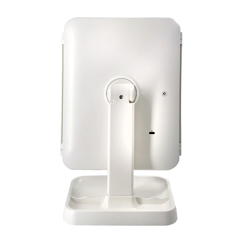 Espejo de maquillaje plegable tríptico con diferentes aumentos, luz led y base, 250x193x2mm / led lighted / 17266 / fh-8088