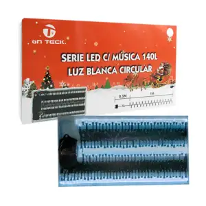 Serie musical navideña on teck de 7 metros con 140 focos led de luz b…
