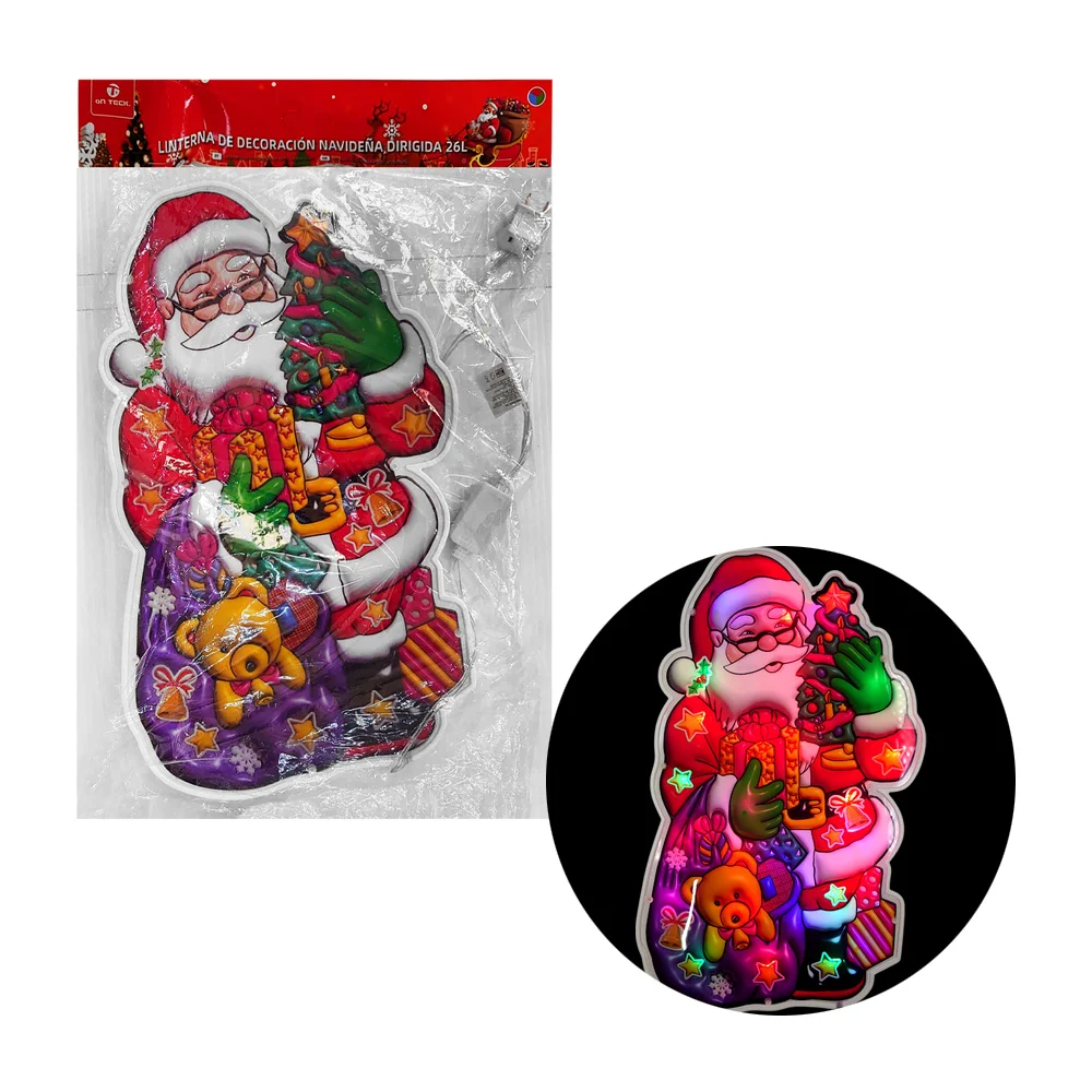Adorno decorativo con 26 focos led multicolor y diseño navideño para pared, 43cm, variedad de modelos / on teck / 17491 / 17494 / 17500