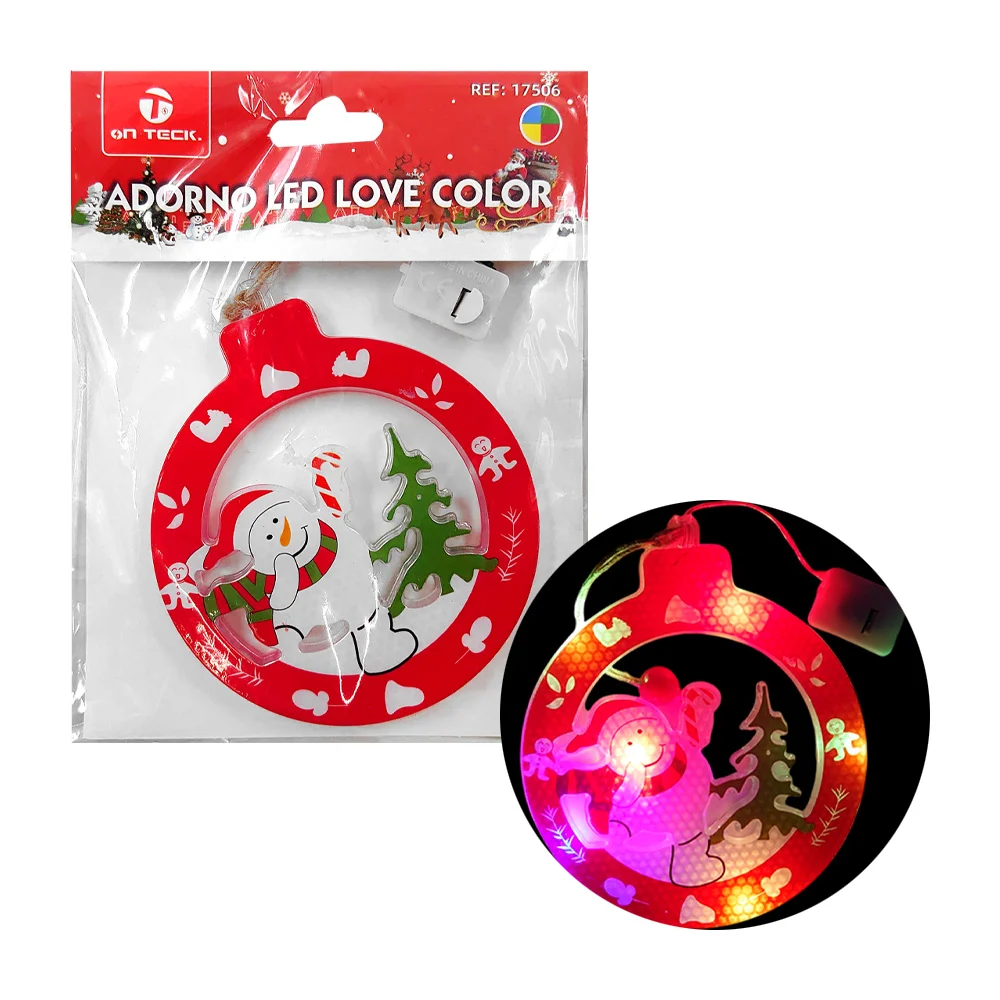 Adorno led colgante on teck en forma de esfera con diseño navideño y luz multicolor rgb, 12cm / 17506