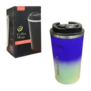Taza termo bicolor de acero inoxidable con pantalla digital y capacid…