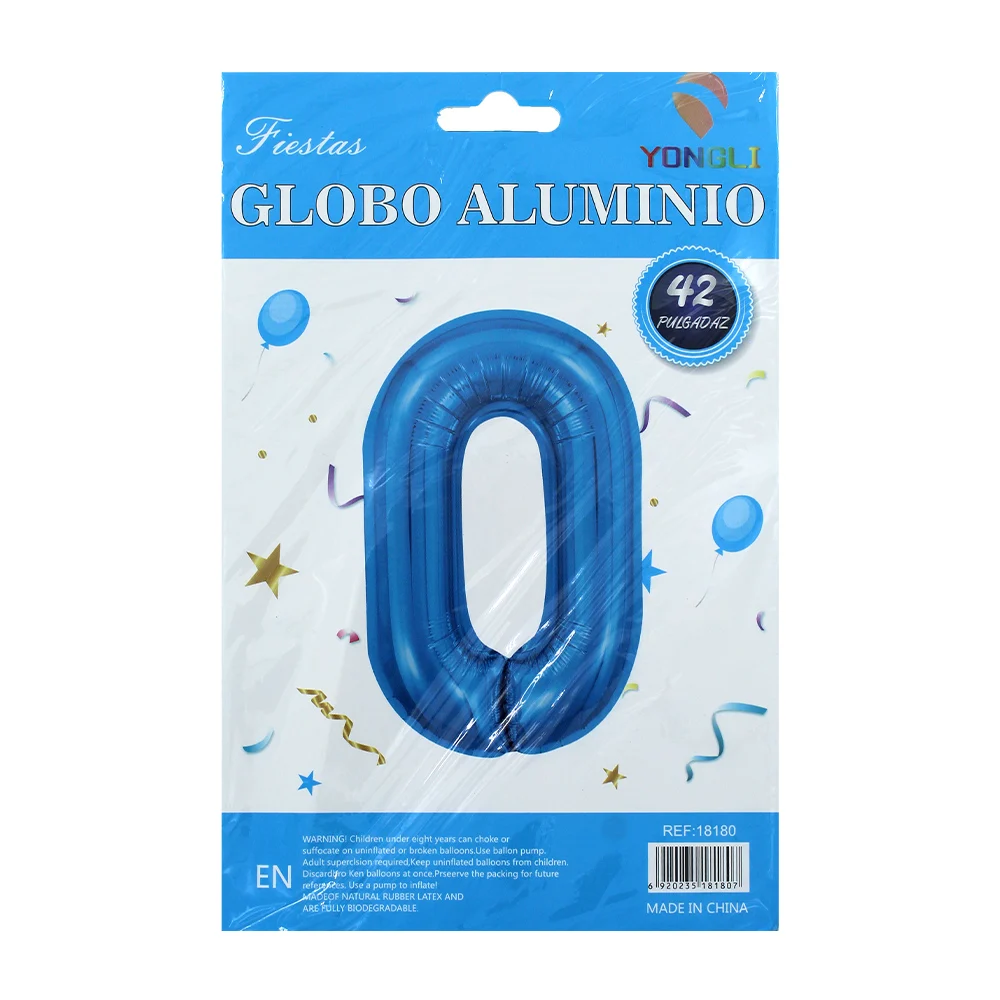 1pza Globo metálico yongli de 42 pulgadas en forma de número, variedad de colores y formas / 18180