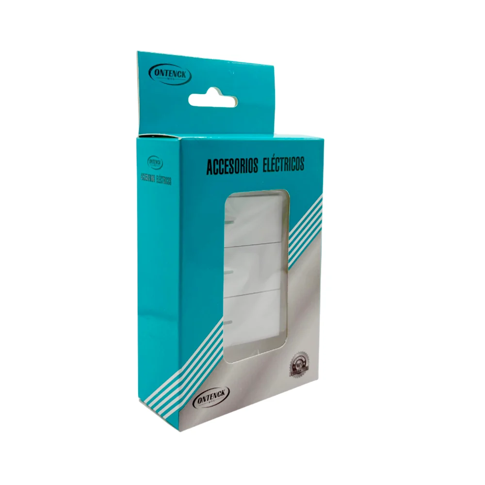Placa para pared con 3 interruptores - apagadores sencillos, color blanco / 18213 / accesorios eléctricos / on tenck
