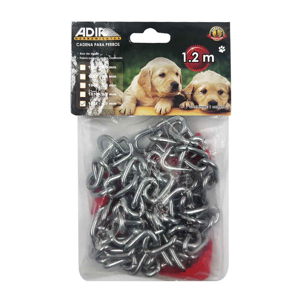 Cadena de acero 4.0mm con agarradera de nylon, 1.2m para pasear perros / adir