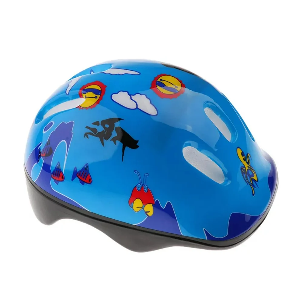 Casco de seguridad infantil con estampado animado y cordón ajustable, variedad de colores / sports helmet