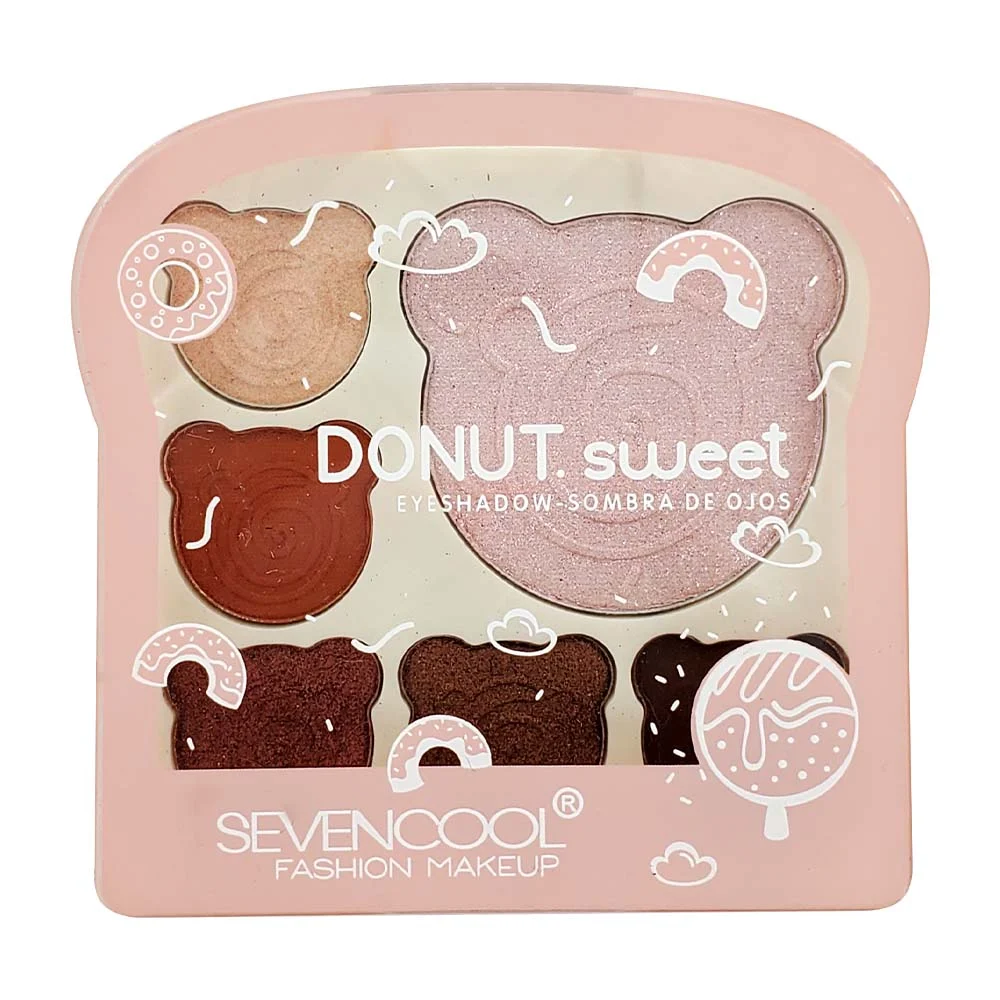Paleta de sombra para ojos donut.sweet con 6 tonos diferentes empaque en forma de rebanada de pan, variedad de tonos / 6801a
