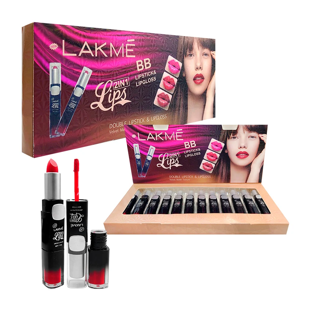Paquete 2 en 1, con 12 labiales en barra y brillos labiales de diversos tonos / lakme / 199-1