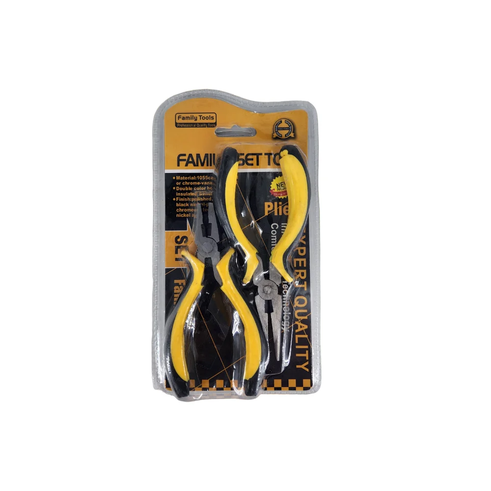 Blister de 2 pinzas para trabajos electricos, family tools