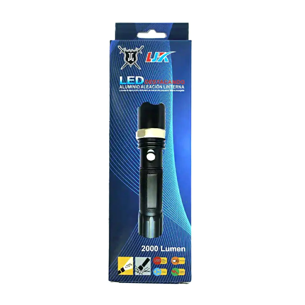 Linterna lámpara táctica ljk con diseño camuflado, zoom ajustable y luminosidad de 2000 lúmenes, variedad de colores / dt-808-1m9a