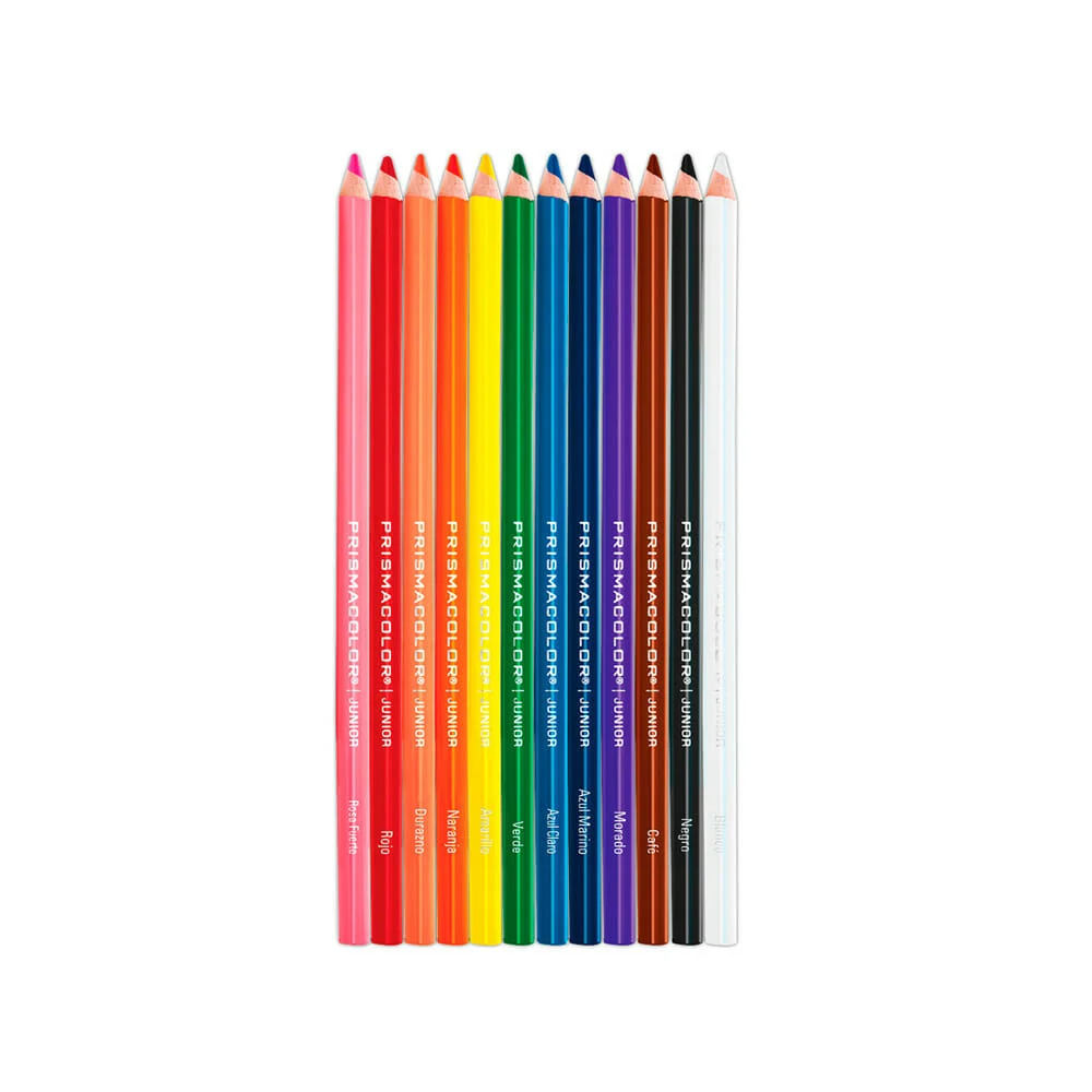 Caja de 12 lápices de colores intensos prismacolor junior con unipunta de 4.0mm / 014815