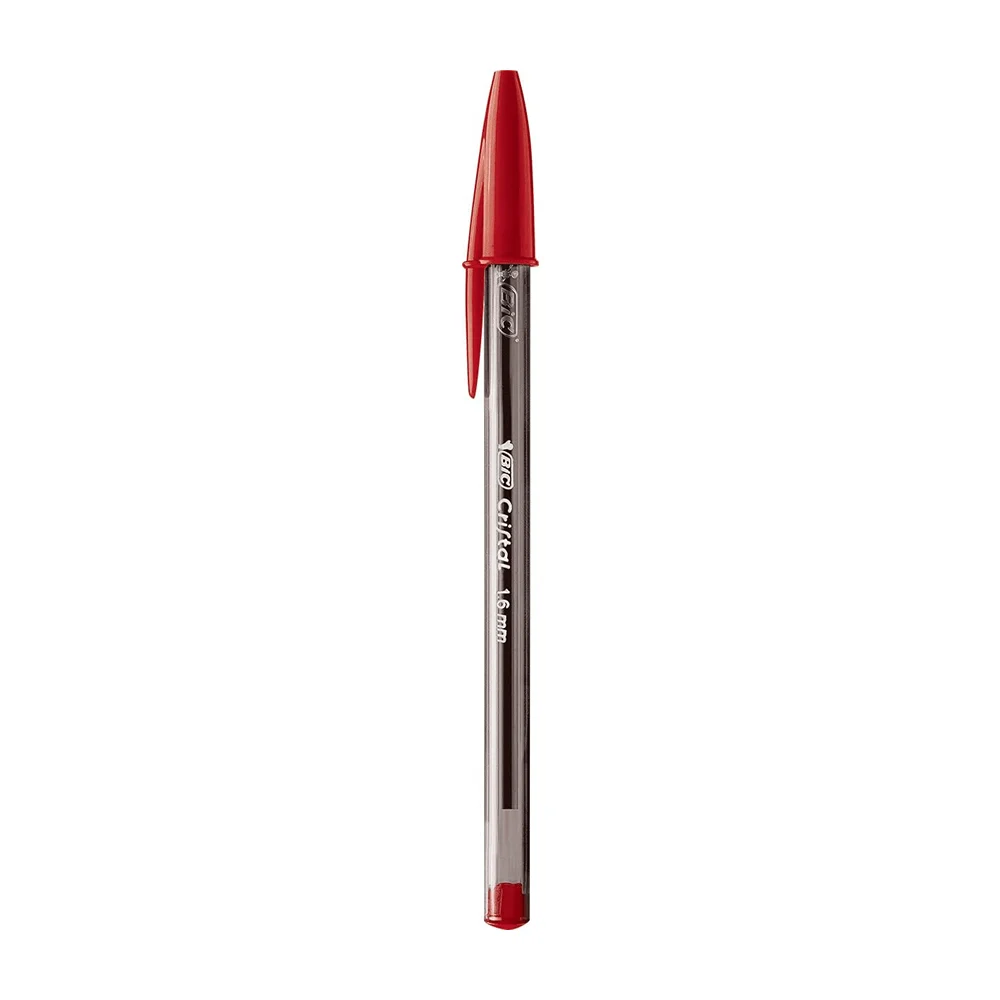 Caja de 12 + 1 de regalo plumas bolígrafos bic con punta extra gruesa 1.6mm tinta color roja