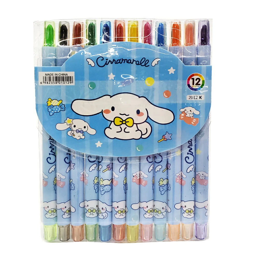 Paquete con 12 crayolas retráctiles de colores con diseño de personajes, variedad de modelos / hs-438-2 / hs-438-1 / 2012h / 1012