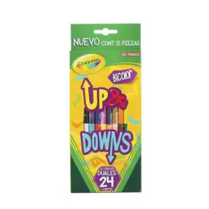 Caja con 12 lápices de colores crayola up&downs de doble punta bicolo…