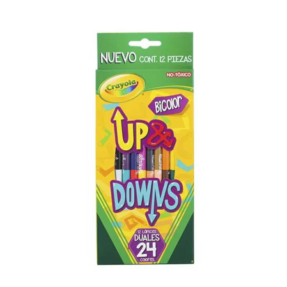Caja con 12 lápices de colores crayola up&downs de doble punta bicolor con 24 colores / 68-6148 / 6861480001