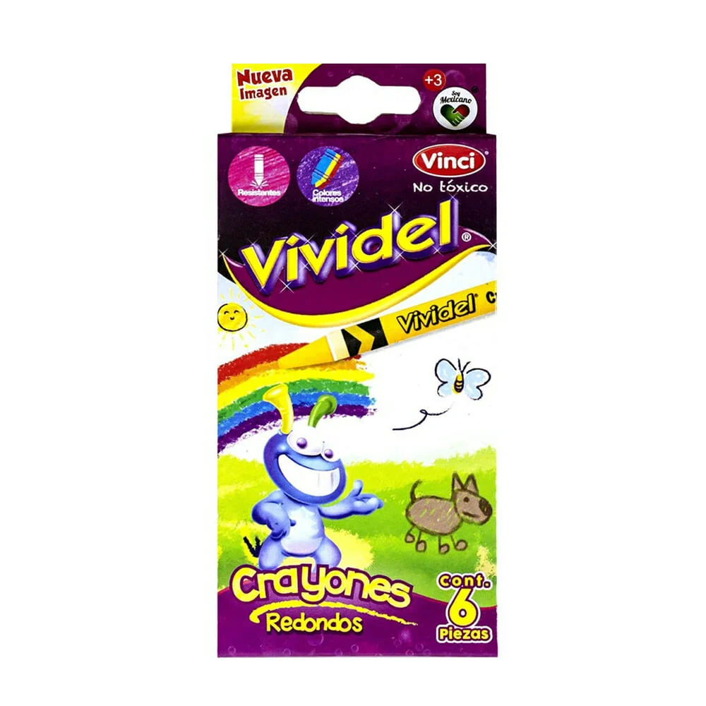 Caja con 12 crayones redondos vividel de colores intensos / 457519